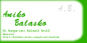 aniko balasko business card